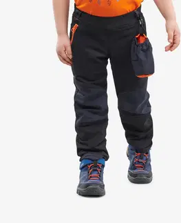 nohavice Detské turistické softshellové nohavice MH550 na 2 až 6 rokov čierne