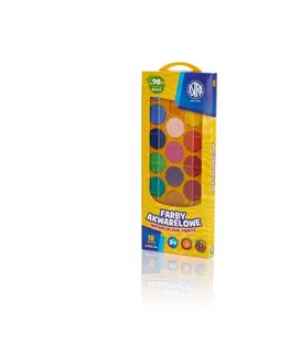 Hračky ASTRA - Vodové farby so štetcom priemer 23,5mm 18 farieb, 302118003