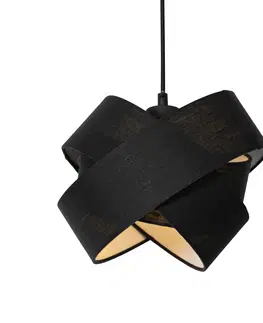 Zavesne lampy Moderné závesné svietidlo čierne 3-svetlo - Látkové