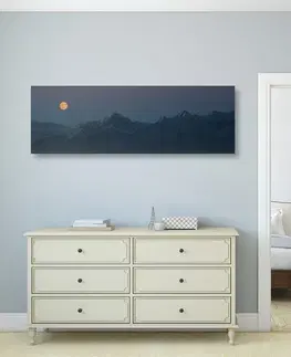 Obrazy prírody a krajiny Obraz spln mesiaca nad horami