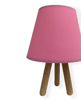 Lampy  Stolná lampa WOOD 1xE27/60W/230V ružová 