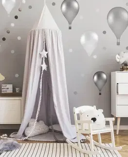 Nálepky na stenu Samolepiace balóny v nórskom štýle v sivej farbe