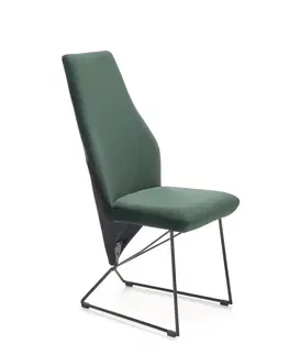 Jedálenské stoličky HALMAR K485 jedálenská stolička tmavozelená / čierna