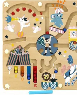 Drevené hračky Vilac Magnetický labyrint cirkus Michelle Carlslund
