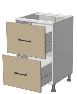 Kuchynské skrinky dolná skrinka so zásuvkami š.50, v.82, Modena LD11S5082, grafit / biely mat