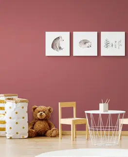 Zostavy obrazov Set obrazov lesné zvieratká v minimalistickom štýle