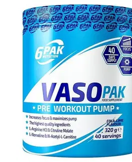 Práškové pumpy VASO PAK - 6PAK Nutrition 320 g Cola Lime