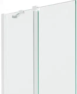 Sprchové dvere MEXEN/S - Velar Dvojkrídlová posuvná vaňová zástena 85 x 150 cm, transparent, biela 896-085-000-01-20