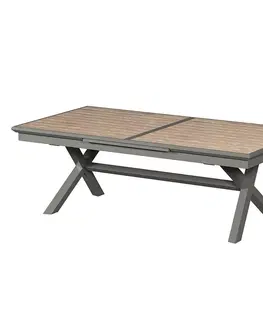 Stolčeky DEOKORK Hliníkový stôl VERONA 250/330 cm (šedo-hnedý/medová)