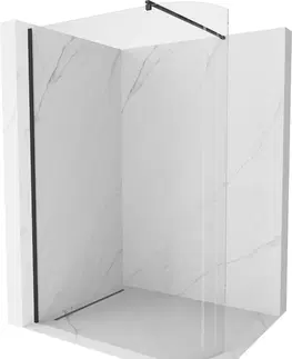 Sprchové dvere MEXEN/S - Kioto Sprchová zástena WALK-IN zaoblená 120 x 200, transparent 8 mm, čierna 800-120-101-70-06