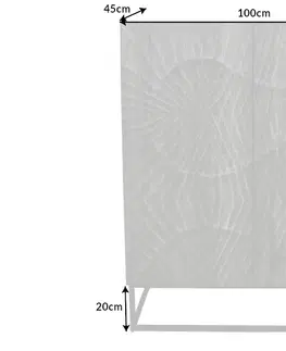 Komody LuxD Dizajnová vysoká komoda Shayla 100 cm sivá akácia