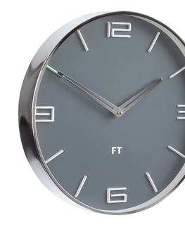 Hodiny Dizajnové nástenné hodiny Future Time FT3010GY Flat grey 30cm