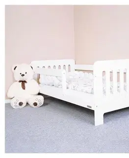 Detské postieľky, cestovné postieľky New Baby Detská posteľ so zábranou Erik biela, 160 x 80 cm