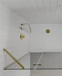 Vane MEXEN/S - Roma sprchovací kút otvárací 120x70, sklo transparent, zlatá + vanička 854-120-070-50-00-4010