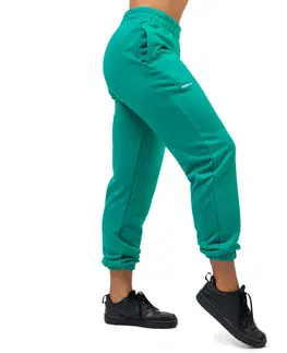 Dámske klasické nohavice Športové voľné tepláky Nebbia GYM TIME 281 Green - L
