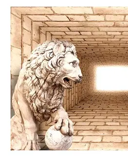 Tapety s imitáciou tehly, kameňa a betónu Fototapeta tajomstvo levov - Mystery of lions
