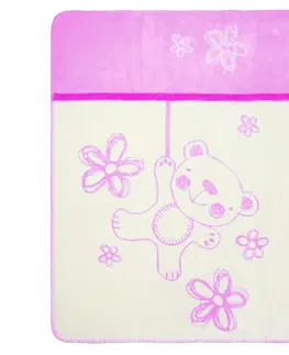 Detské deky Babymatex Detská deka Teddy ružová, 75 x 100 cm
