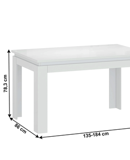 Jedálenské stoly KONDELA Lindy rozkladací jedálenský stôl biela
