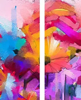 Abstraktné obrazy 5-dielny obraz abstraktné farebné kvety
