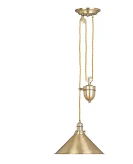 Závesné svietidlá Elstead Závesná lampa Provence výškovo nastaviteľná mosadz