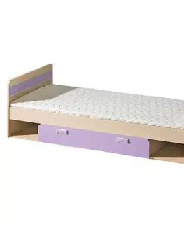 Jednolôžkové postele Posteľ Lorento 13 jaseň coimbra/fialový