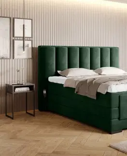 Elektrické polohovacie Elektrická polohovacia boxspringová posteľ VERONA Eltap Loco 35 - tmavo zelená