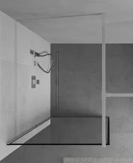 Sprchové dvere MEXEN/S - Kioto Sprchová zástena Walk-in 150 x 120 cm, čierny vzor, chróm 800-150-202-01-70-120