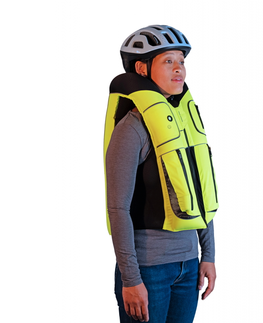 Chrániče na snowboard Airbagová vesta pre cyklistov Helite B'Safe zeleno-žltá - L