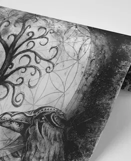 Čiernobiele tapety Tapeta čiernobiely magický strom života