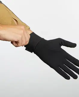 kemping Spodné trekingové rukavice MT500 hodvábne čierne