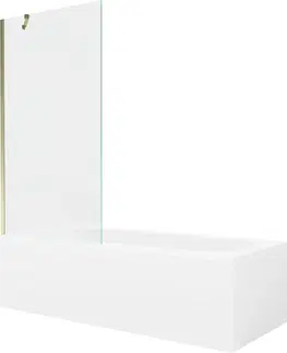 Sprchové dvere MEXEN/S - Vega obdĺžniková vaňa 180 x 80 cm s panelom + vaňová zástena 90 cm, transparent, zlatá 550118080X9509000050