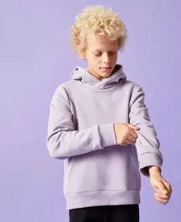 mikiny Detská bavlnená mikina s kapucňou fialová
