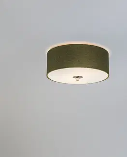 Stropne svietidla Vidiecke stropné svietidlo zelené 30 cm - Drum Jute