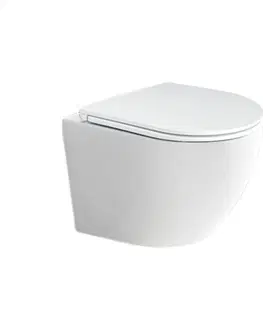 Kúpeľňa MEREO - WC závesné kapotované, RIMLESS, 490x370x360, keramické, vr. sedátka CSS113S VSD82S