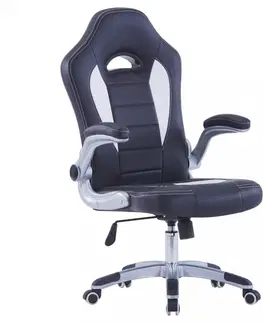 Kancelárske stoličky Herné kreslo umelá koža Dekorhome Čierna / biela