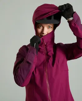bundy a vesty Dámska nepremokavá bunda EXPL 700 na horskú cyklistiku fialová