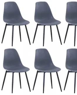 Jedálenské stoličky a kreslá Jedálenská stolička 6 ks plast / kov Dekorhome Čierna