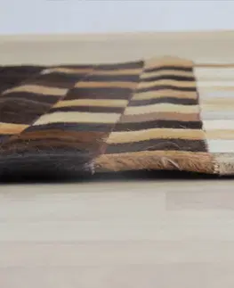 Koberce a koberčeky KONDELA Typ 7 kožený koberec 170x240 cm vzor patchwork