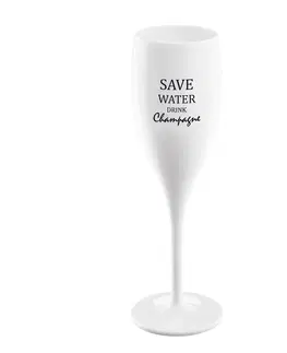Poháre Koziol Pohár s nápisom Save water drink champagne