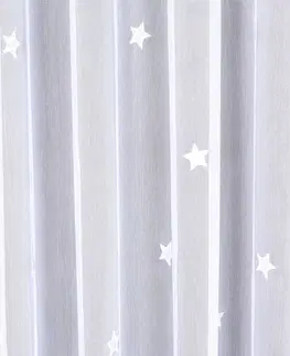 Záclony Záclona markizeta, Hviezdičky, biele 140 cm
