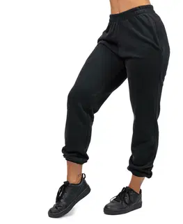 Dámske klasické nohavice Športové voľné tepláky Nebbia GYM TIME 281 Black - XS
