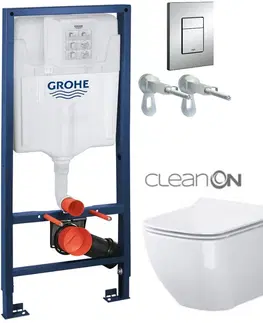 Záchody Rapid SL pre závesné WC 38528SET s chrómovou doskou + WC CERSANIT VIRGO CLEANON + SEDADLO 38772001 ME1