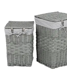 Úložné boxy Súprava prútených košov na bielizeň Šedý bodka​, 2 ks, 2 veľkosti, 40 x 60 x 40 cm