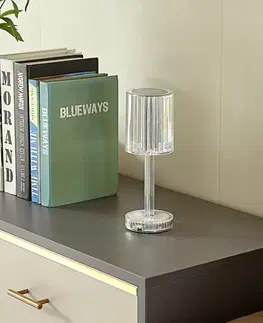 Stolové lampy Lindby Lindby LED dobíjacia stolová lampa Louane, 25,7 cm, USB, RGBW