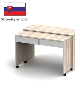 Písacie a pracovné stoly KONDELA Versal New rozkladací pc stolík dub sonoma / biela
