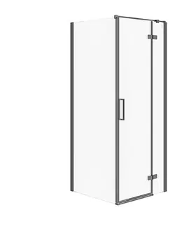 Sprchovacie kúty CERSANIT - JOTA rohový sprchovací kút - (80x80X195) priehľadné sklo - čierny, PRAVÝ S160-008