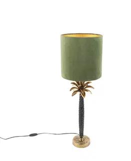 Stolove lampy Stolová lampa v štýle art deco so zamatovým odtieňom zelená 25 cm - Areka