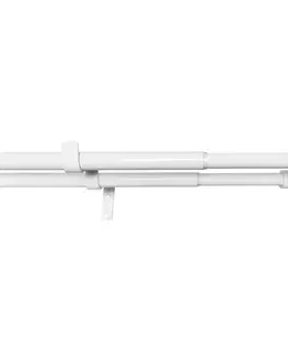 Závesy Gardinia Súprava záclonová dvojitá roztiahnuteľná GUĽA 16/19 mm, 120 -230 cm, biela bez krúžkov