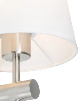 Nastenne lampy Moderné nástenné svietidlo biele s oceľou - Pluk