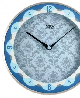 Hodiny Nástenné hodiny MPM, 2525.7030 - strieborná/modrá, 30cm